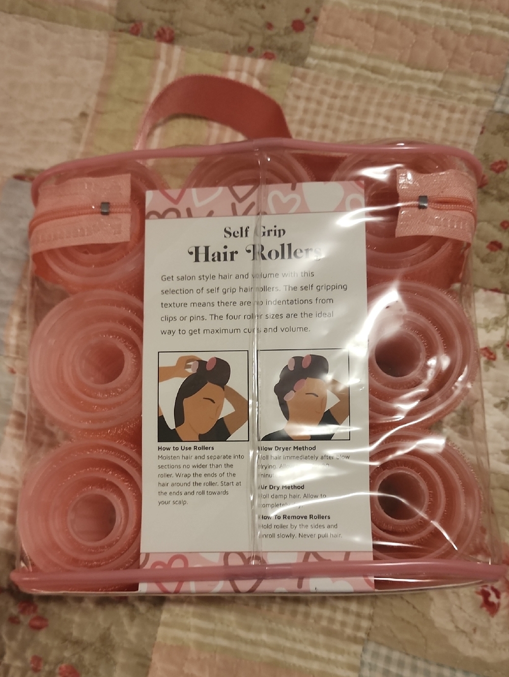 Self-Grip Hair Rollers Set - Pink